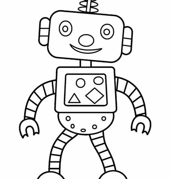 Edukacyjny robot - kolorowanka dla dzieci