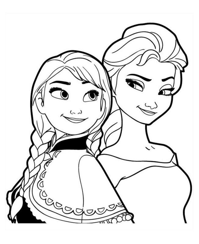 Anna i Elsa - kolorowanka do druku dla dzieci