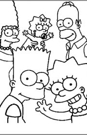 Kolorowanka z bohaterami bajki  Simpsonowie