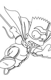 Kolorowanka Simpsonowie Bart superbohater