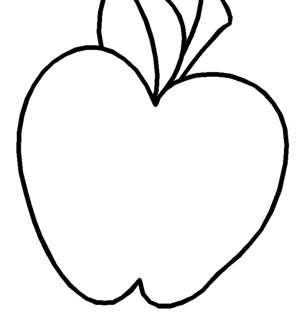 Jabłko kolorowanka dla dzieci do drukowania