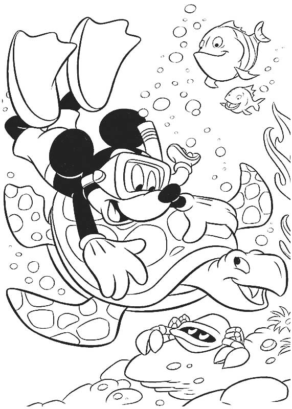 Podwodna kolorowanka z Myszką Miki