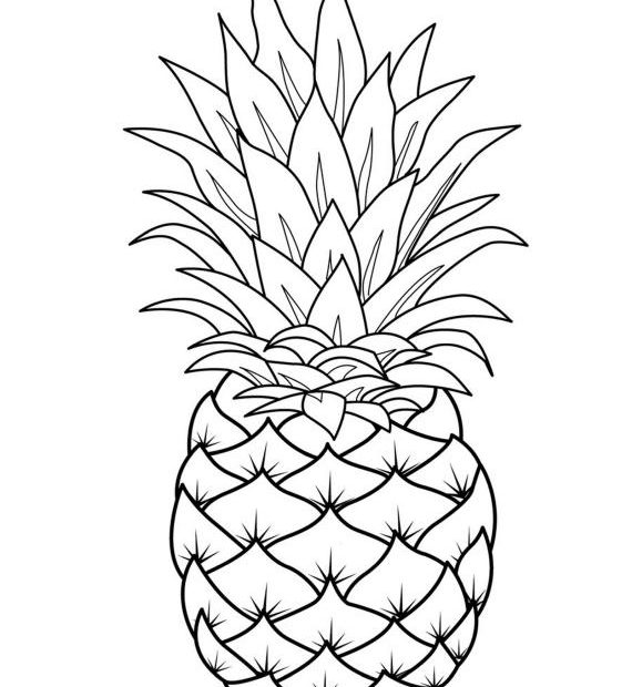 Ananas - kolorowanka do wydrukowania