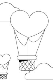 Balon w serduszka - kolorowanka dla dzieci