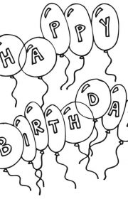 Baloniki urodzinowe - kolorowanka do druku