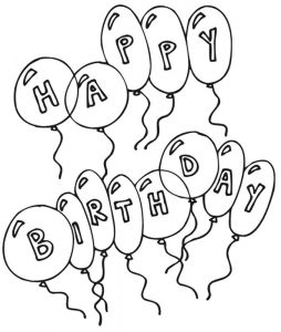 Baloniki urodzinowe - kolorowanka do druku