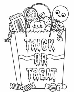 Cukierek albo psikus - kolorowanka Halloween dla dzieci