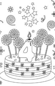 Darmowa kolorowanka urodzinowa dla 4-latka