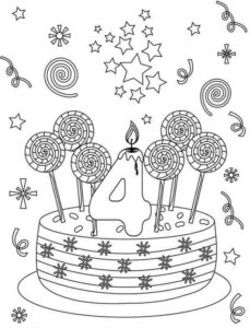 Darmowa kolorowanka urodzinowa dla 4-latka