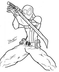 Deadpool malowanka z bohaterem komiksu Marvela