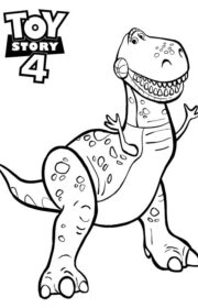 Dinozaur Rex - kolorowanka z Toy Story 4