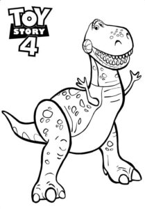 Dinozaur Rex - kolorowanka z Toy Story 4