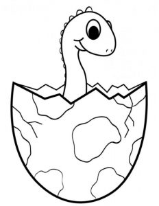 Dinozaur wykluwający się z jajka - kolorowanka