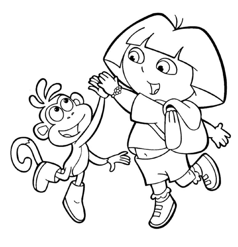 Dora bawi się ze swoją przyjaciółką małpką