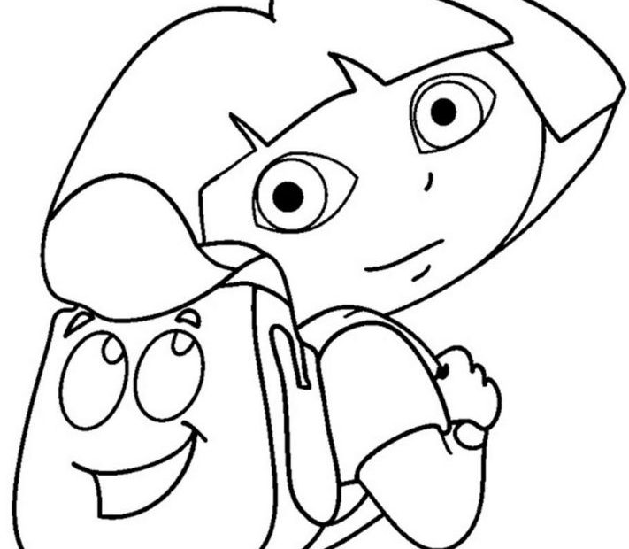 Dora i jej plecak kolorowanka