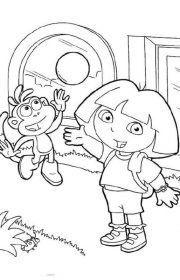 Dora z małpką kolorowanka dla dzieci