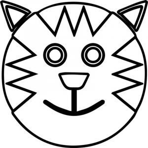 Emotka z twarzą kotka - kolorowanka dla dzieci