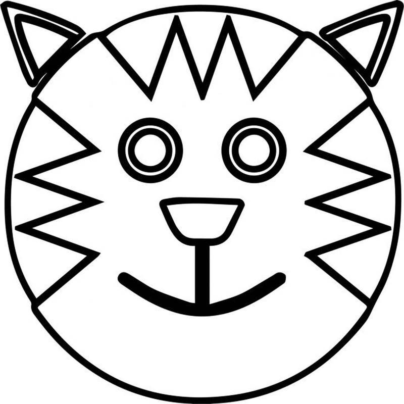 Emotka z twarzą kotka - kolorowanka dla dzieci