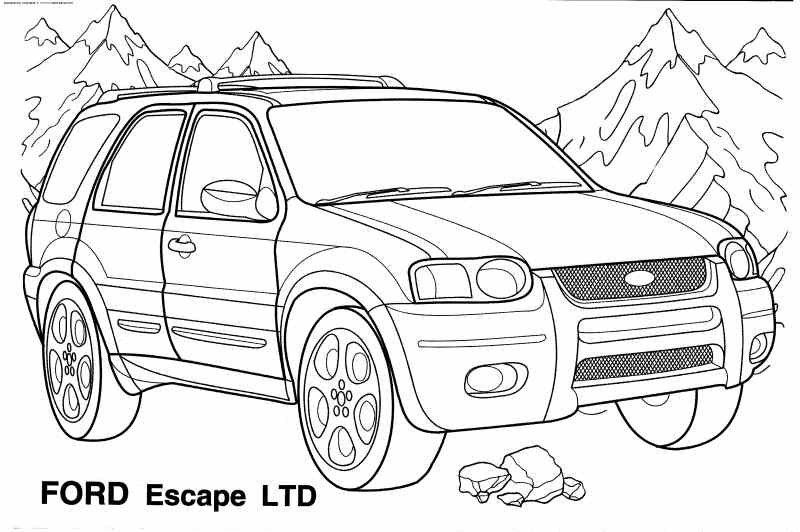 Ford Escape kolorowanka dla dzieci