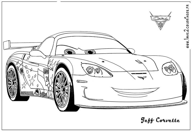 Jeff Gorvette kolorowanka z The Cars 2