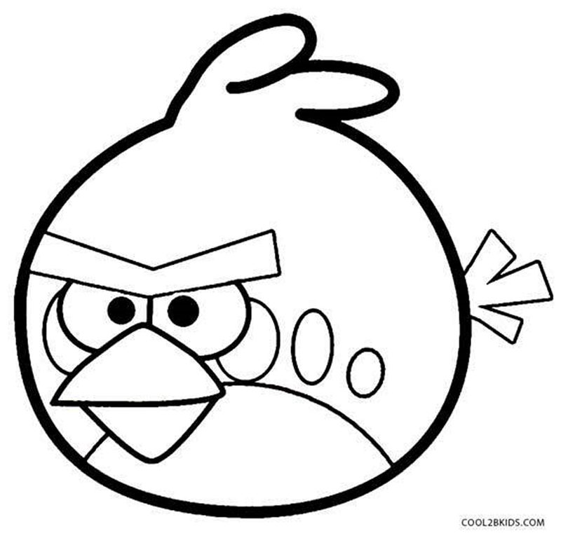 Kolorowanka Angry Birds z dużym ptakiem do druku