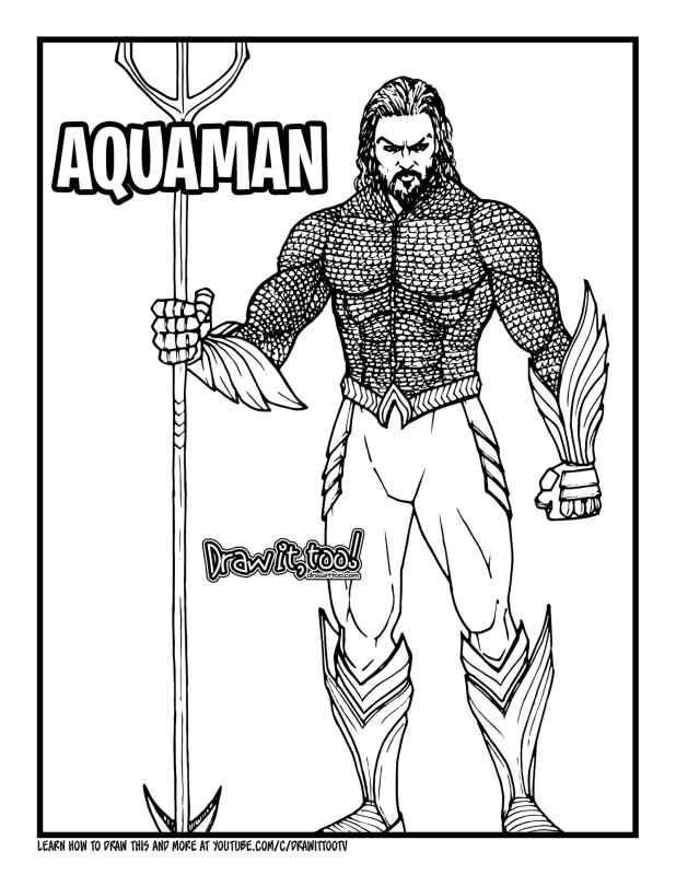 Kolorowanka Aquaman do malowania dla chłopców