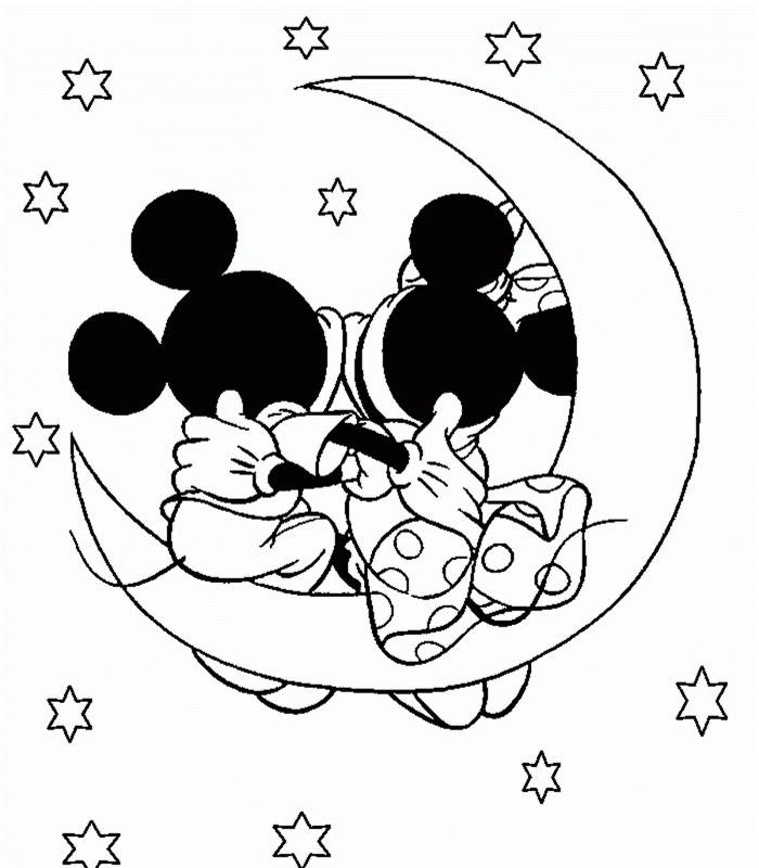 Kolorowanka Disney'a z Minnie i Miki do wydruku