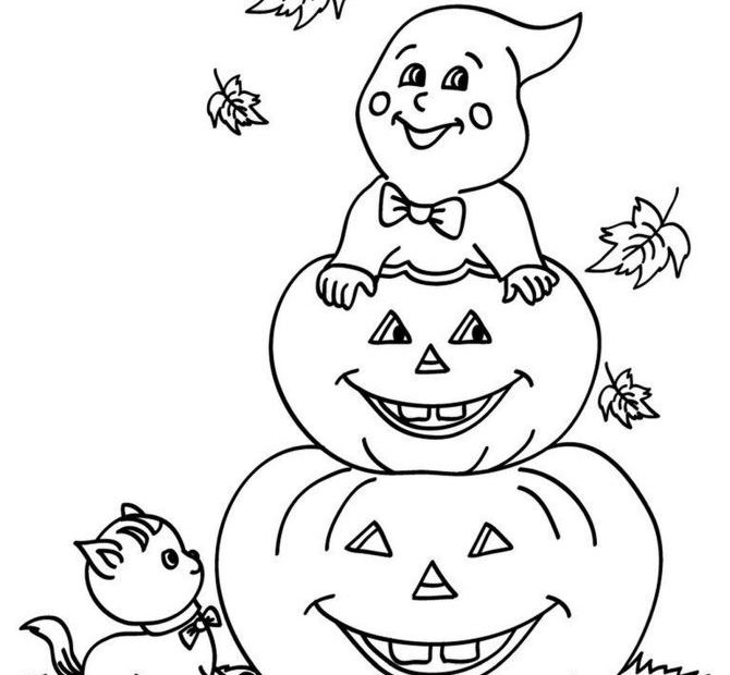 Kolorowanka dla dzieci na Halloween do druku
