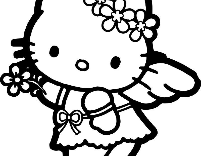 Kolorowanka Hello Kitty jako aniołek