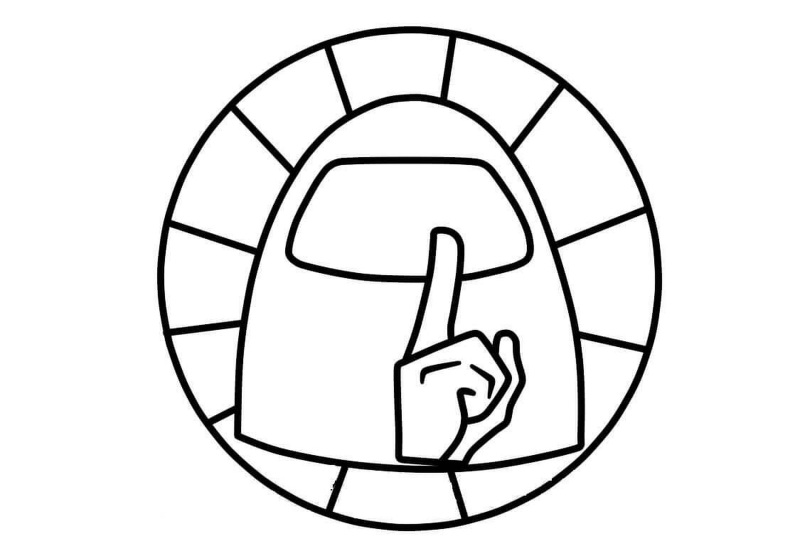 Kolorowanka logo Among Us dla dzieci w PDF