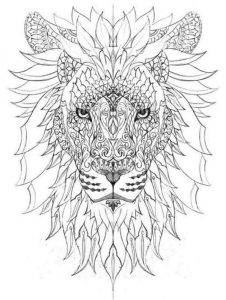 Kolorowanka Mandala głowa lwa