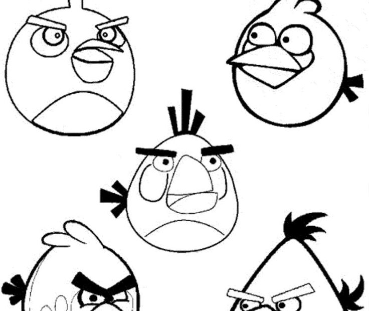 Kolorowanka ptaki z Angry Birds