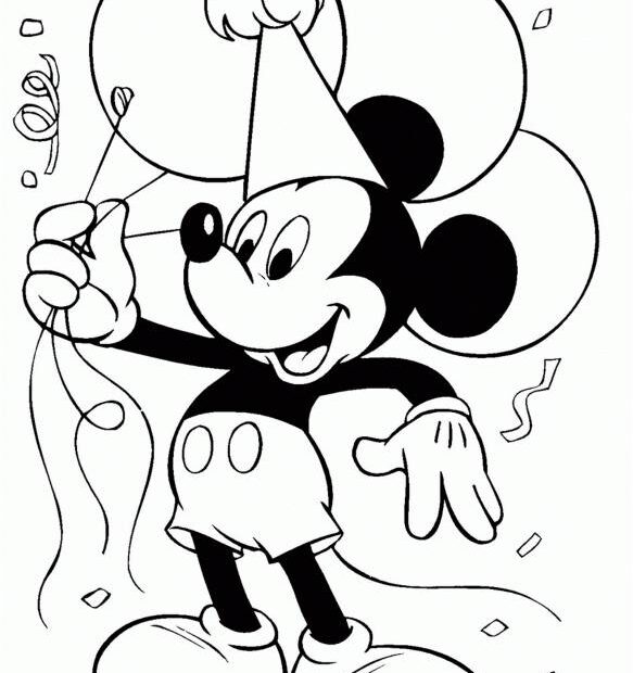 Kolorowanka sylwestrowa z Myszką Miki