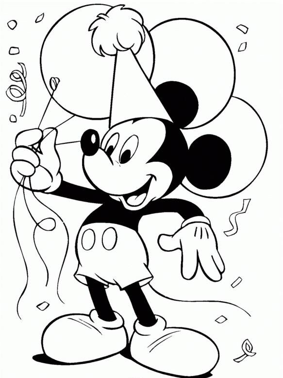 Kolorowanka sylwestrowa z Myszką Miki