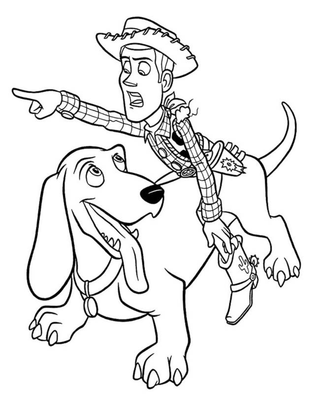 Kolorowanka Toy Story z Chudym i psem