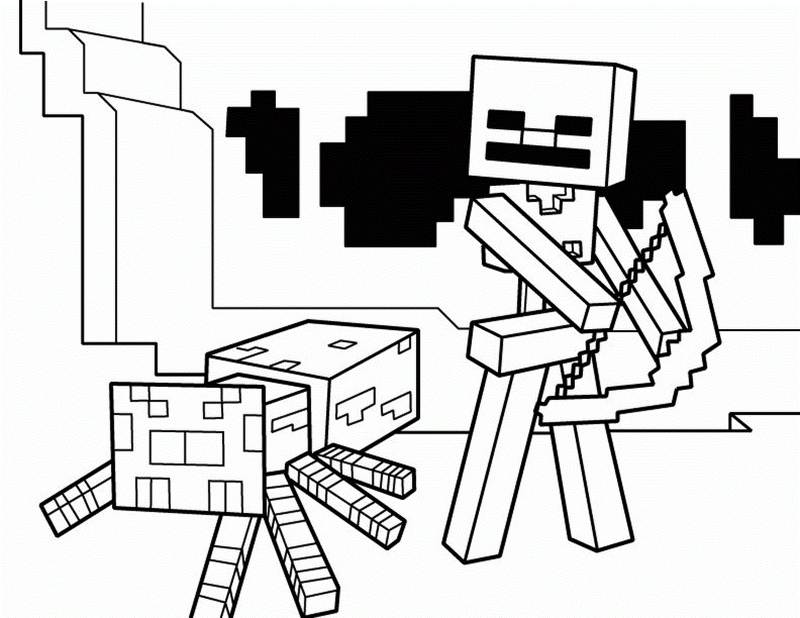 Kolorowanka Wither Skeleton Minecraft