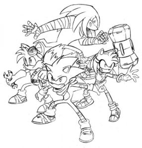 Kolorowanka z bohaterami bajki Sonic