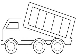 Kolorowanka z ciężarówka dla dzieci