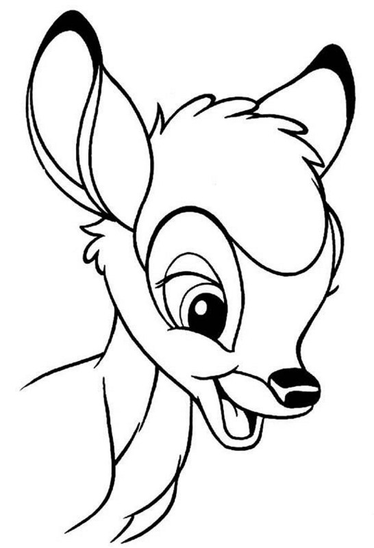 Kolorowanka z głową jelenia Bambi