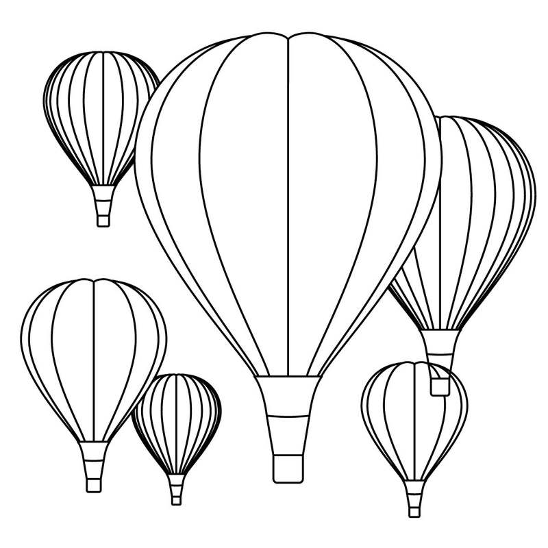Kolorowanka z kilkoma balonami powietrznymi