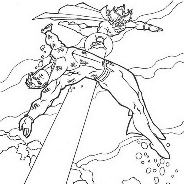 Kolorowanka z komiksu Aquaman dla dzieci