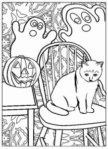 Kolorowanka z kotkiem na halloween