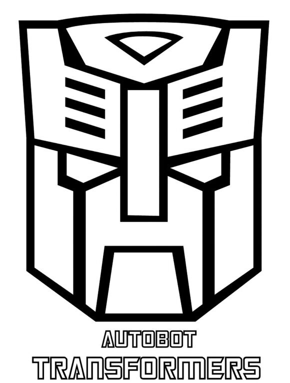 Kolorowanka z maską Autobota z Transformers