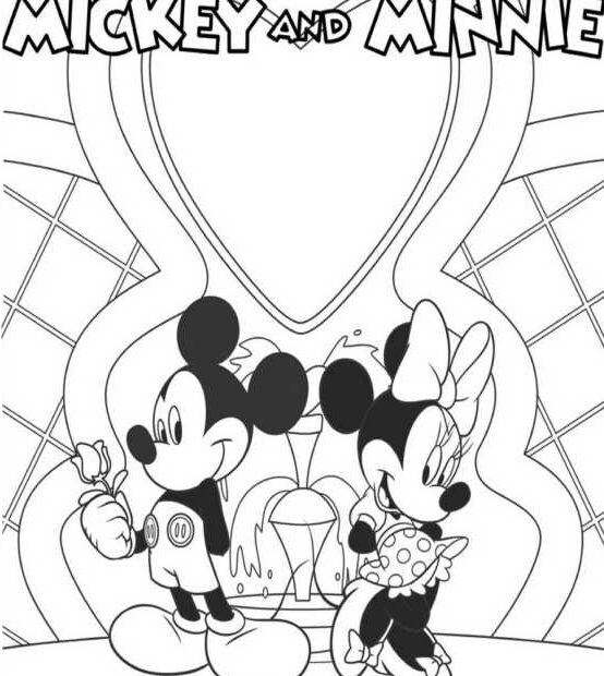 Kolorowanka z myszką Minnie i Miki