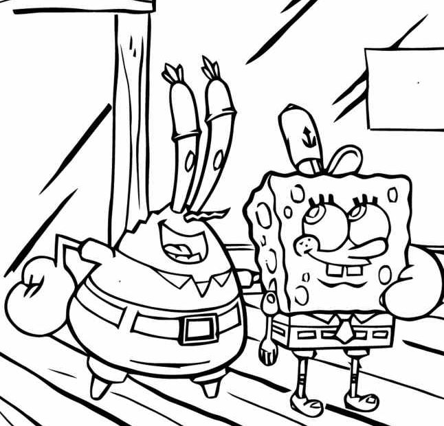 Kolorowanka z Panem Krabem ze SpongeBob'a do wydruku