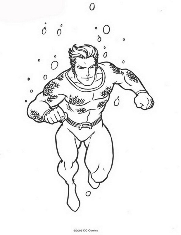 Kolorowanka z podwodnym bohaterem Aquaman