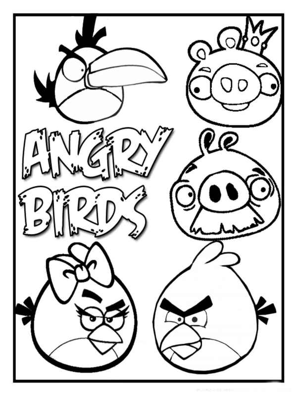 Kolorowanka z postaciami Angry Birds