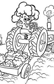 Kolorowanka z traktorkiem do wydruku dla dzieci