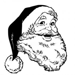 Kolorowanka z twarzą Świętego Mikołaja do wydruku