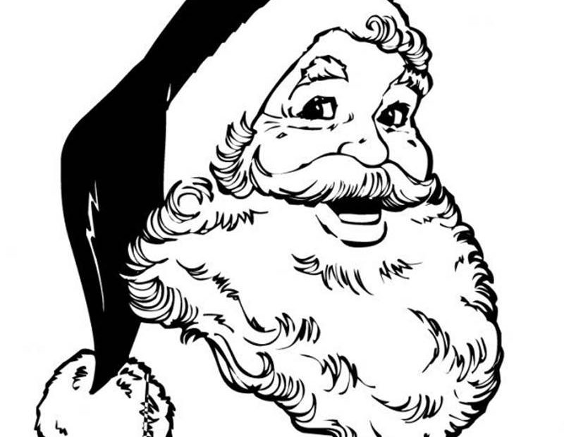 Kolorowanka z twarzą Świętego Mikołaja do wydruku